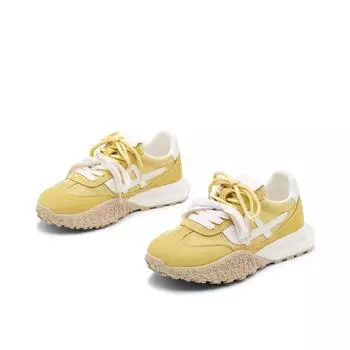 Универсальные кроссовки Dexun с толстой подошвой и контрастным цветом, женские, 2025, удобные и легкие, сетчатые, дышащие, для спорта и отдыха, кроссовки Forrest Gump 35 бежевый