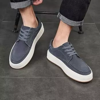 Универсальные кроссовки для скейтбординга, мужские кожаные, горячая распродажа, повседневная обувь, мужские удобные кроссовки на шнуровке, новые мужские кроссовки ручной работы 38 серый