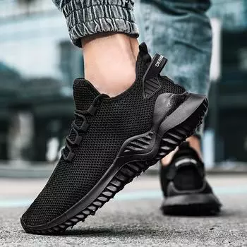 Универсальные легкие кроссовки для бега на открытом воздухе, мужские кроссовки из трикотажной сетки, дышащие, нескользящие, износостойкие, повседневные, для ходьбы, мужские спортивные туфли 44