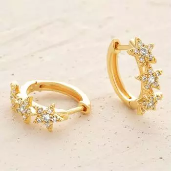 Универсальные маленькие серьги с женственным темпераментом, персонализированные серьги с застежками и микро-инкрустированные серьги One Size золотой