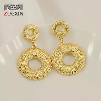 Универсальные модные серьги из титановой стали 18 карат в европейско-американском стиле для женщин золотой