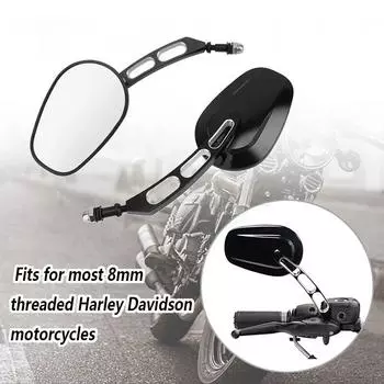Универсальные мотоциклетные черные боковые зеркала заднего вида для Harley Touring Road King Dyna Softail FLHTC Classic Sportster XL 1200 883