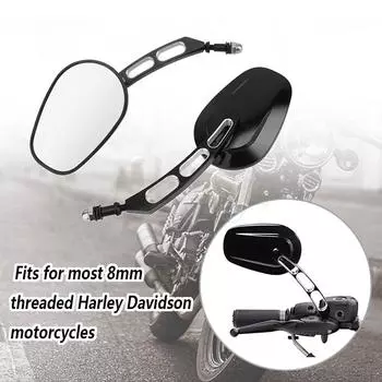 Универсальные мотоциклетные черные боковые зеркала заднего вида для Harley Touring Road King Dyna Softail FLHTC Classic Sportster XL 1200