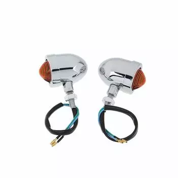 Универсальные мотоциклетные указатели поворота светодиодный индикатор мигания янтарный мотоциклетный фонарь-мигалка для аксессуаров Harley Cafe Racer серебряный