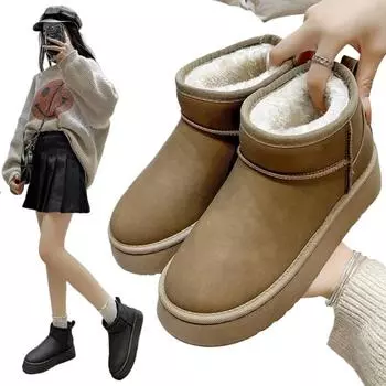 Универсальные мягкие зимние ботинки для мужчин, короткие хлопковые ботинки с плоской подошвой, женские теплые зимние ботинки с толстой подошвой 35 коричневый