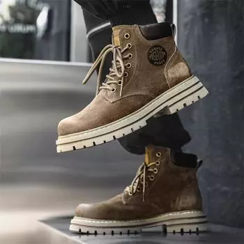 Универсальные мужские ботинки из кожи, удобные универсальные ботинки, мужские зимние ботинки до щиколотки, легкие низкие ботинки, мужские зимние повседневные ботинки до щиколотки 38