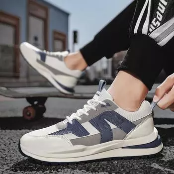 Универсальные мужские кроссовки для папы, летние сетчатые повседневные дышащие кроссовки с толстой подошвой, износостойкие, нескользящие, спортивные мужские туфли 41 серый