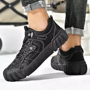 Универсальные мужские повседневные кроссовки, нескользящая мужская обувь для треккинга, винтажная альпинистская обувь, мужская обувь из натуральной кожи для активного отдыха 38 хаки