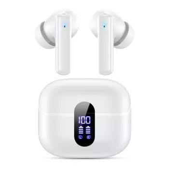 Универсальные наушники Bluetooth Bluetooth наушники Наушники Беспроводные наушники Bluetooth LED Дисплей Качество звука Сенсорное управление Белый Hi-Fi Type-C белый