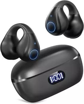Универсальные наушники с воздушной проводимостью Bluetooth-наушники с открытым ухом Контроль утечки звука Физические кнопки Цифровой светодиодный дисплей Наушники с функцией быстрой зарядки