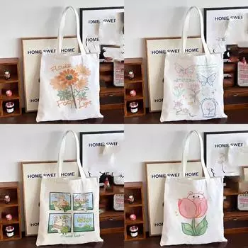 Универсальные небольшие свежие холщовые сумки, большая вместительная сумка-тоут, новая женская ручная холщовая сумка