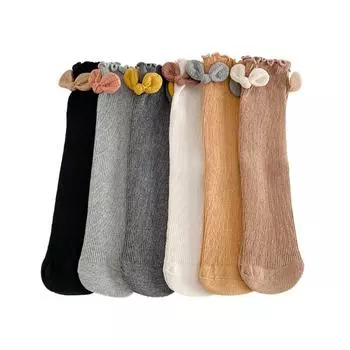 Универсальные носки ярких цветов с героями мультфильмов для маленьких девочек, осень-зима