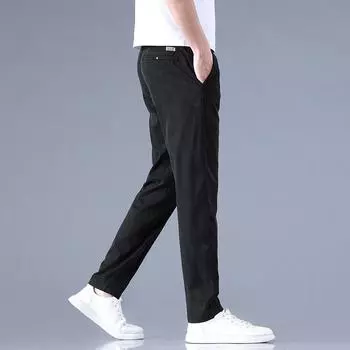Универсальные облегающие брюки небольшого размера, прямые, высокие и тонкие, весенне-летний уличный тренд, тонкие и удобные мужские повседневные брюки из лиоцелла Tian Si M серый