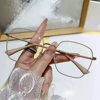 Универсальные очки с защитой от синего света в большой квадратной оправе без макияжа, высококачественные сверхлегкие очки для близорукости, плоские очки для похудения интернет-знаменитостей Anti blue light