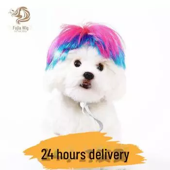 Универсальные парики для кошек и собак - аксессуары на Хэллоуин Shamatte розовый/синий