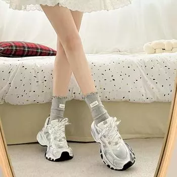 Универсальные парижские шоу, туфли для пап на небольшой платформе, женская новинка 2025 года, увеличивающая рост, легкая и удобная спортивная обувь 35 чёрный