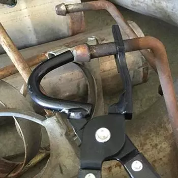 Универсальные плоскогубцы для резиновых прокладок выхлопной системы автомобиля Плоскогубцы для снятия прокладки выхлопной трубы Съемник для снятия подвески выхлопной системы Инструменты с противоскользящей ручкой красный