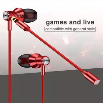 Универсальные проводные наушники-вкладыши 3,5 мм для игровых стереоигр, спортивных музыкальных наушников с микрофоном чёрный