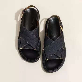 Универсальные римские сандалии на плоской подошве для лета 40 синий