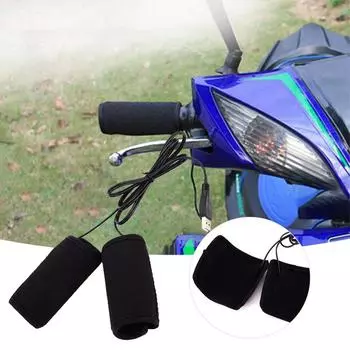 Универсальные рукоятки с подогревом для мотоцикла 5 В USB 3-ступенчатая грелка с электроподогревом, антивибрационные противоскользящие комплекты для быстрого нагрева чёрный