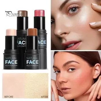 Универсальные румяна-хайлайтер, бронзатор, 3D-карандаш для макияжа контура лица, водостойкий, стойкий крем-хайлайтер, нежирные румяна для лица, косметический стик B