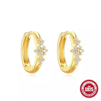 Универсальные серьги-капли из стерлингового серебра S925 для повседневной носки, простые геометрические серьги с одним бриллиантом, серьги класса люкс для женщин 925 Silver