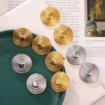 Универсальные серьги Love Shield Circle, титановая сталь, покрытая золотом 18 карат, модные, легкие, роскошные, индивидуальные серьги