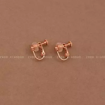 Универсальные серьги-пусеты без проколотых отверстий, спиральный клипс-конвертер для ушей, невидимый винтовой зажим, не спадают, ручная работа, DIY, пустая основа Rose Gold Pair + Padded