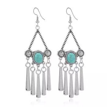 Универсальные серьги в стиле ретро-этнического стиля, модные серьги с бахромой в стиле бохо, длинные именные серьги