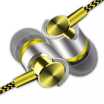 Универсальные стереонаушники-вкладыши 3,5 мм с микрофоном для мобильного телефона серебряный