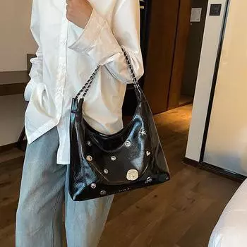 Универсальные сумки через плечо с вощеной кожей и вставкой из бриллиантов, женские, вместительные