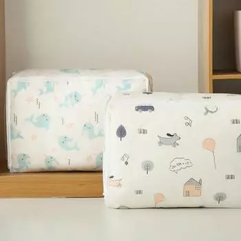 Универсальные сумки для хранения. Прочные складные сумки для хранения с принтом и прочной молнией для одеял. S D