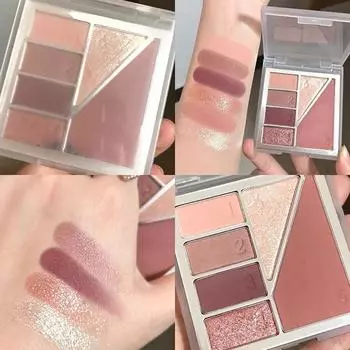 Универсальные тени для век Tray Glitter Makeup Earth Color Румяна-хайлайтер Стойкий водостойкий, не размазывающийся многофункциональный студенческий макияж 02#