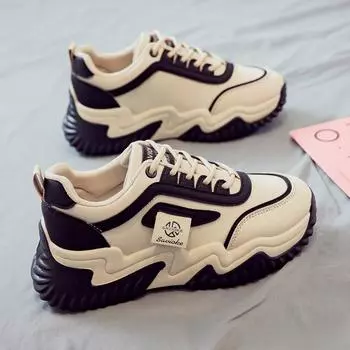 Универсальные туфли для папы, женские туфли на платформе, увеличивающие рост, для спорта и отдыха, белые туфли, обувь для скейтбординга 35 хаки