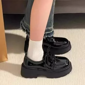 Универсальные туфли из толстой кожи, женские туфли в ретро-британском стиле, японские однобортные туфли, женские модели 35