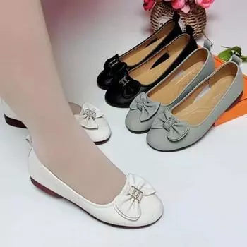 Универсальные туфли на танкетке из мягкой кожи с мягкой подошвой, нескользящие туфли для мам на плоской подошве с неглубоким горлышком и круглой головкой, с мягкой подошвой и мягкой поверхностью 35 чёрный