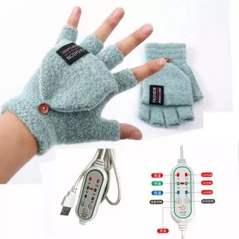 Универсальные USB-перчатки для мужчин и женщин. Теплая шапка с подогревом. Зимние изолирующие перчатки. Многократное использование морозостойких изолирующих перчаток. Теплые флип-перчатки USB. A