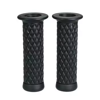 Универсальные винтажные резиновые ручки для мотоциклов 7/8 22 мм, кофейные ручки для руля мотоцикла, 4 цвета в наличии чёрный