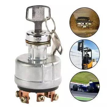 Универсальные выключатели зажигания с ключом стартера ВКЛ / ВЫКЛ переключатель с 2 ключами 4 положения для автомобилей тягачей прицепов грузовиков транспортных средств серебряный