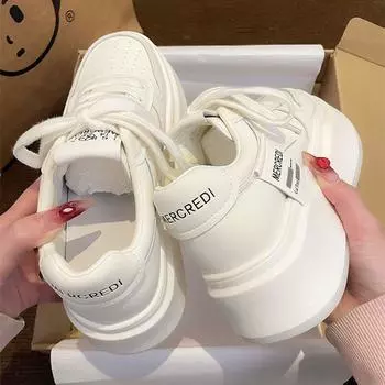 Универсальные высокие белые туфли на толстой подошве. Новая женская летняя спортивная обувь. Женская обувь для скейтбординга Niche Design. 35 бежевый