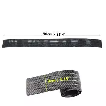 Универсальные защитные полосы для багажника автомобиля из углеродного волокна, защитные полосы для порогов, защита заднего бампера, резиновые молдинги, накладка, накладка Carbon fibre 90X8cm