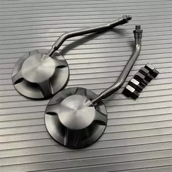 Универсальные зеркала для мотоциклов, черные круглые зеркала заднего вида для мотоциклов, боковые зеркала 8 10 мм для Xmax Vespa Royal Enfield Z900rs чёрный