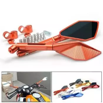 Универсальные зеркала заднего вида для мотоциклов из алюминиевого сплава с ЧПУ синий