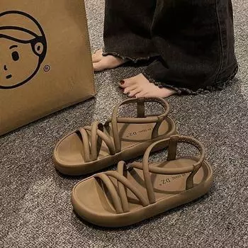 Универсальные женские сандалии, удобные римские туфли, пляжная обувь без застежек, женская обувь на толстой подошве, новинка лета 2024 года, Zapatos Para Mujeres 35