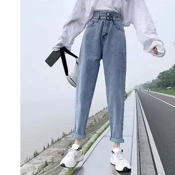 Универсальные женские шаровары свободного кроя с высокой талией M