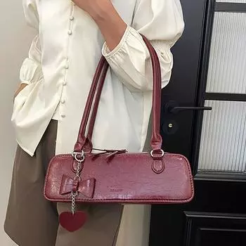 Универсальные женские сумки из искусственной кожи, красная сумка на одно плечо, однотонная, с застежкой-молнией, модные женские сумки, новые