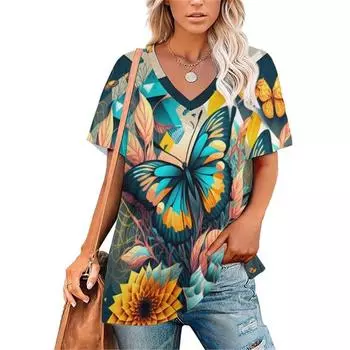 Универсальные женские топы в стиле Харадзюку, модные удобные пуловеры с короткими рукавами, летние винтажные женские футболки с круглым вырезом и 3D принтом 4XL