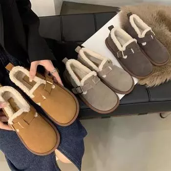 Универсальные женские туфли Boken в стиле ретро с одной педалью, мягкой подошвой, нескользящей, теплой обувью Doudou 36