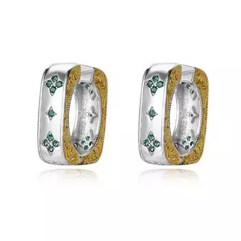 Универсальные золотые пуговицы Tangcao Green Gentle Wind Star-mang для женских сережек Niche Design Light Luxury High-end