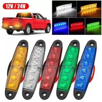 Универсальный 10 шт. 6 светодиодных автомобильных габаритных огней 12/24 В 600 лм, высокая яркость, предупреждающая сигнальная лампа, автоматические светодиодные фонари, стоп-сигнал, задний фонарь жёлтый